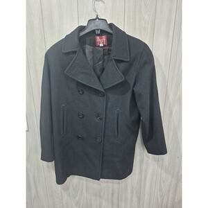 Vintage Maurices Made In USA 100% Pure Wool Pea Coat Size M Warm Retro Classic